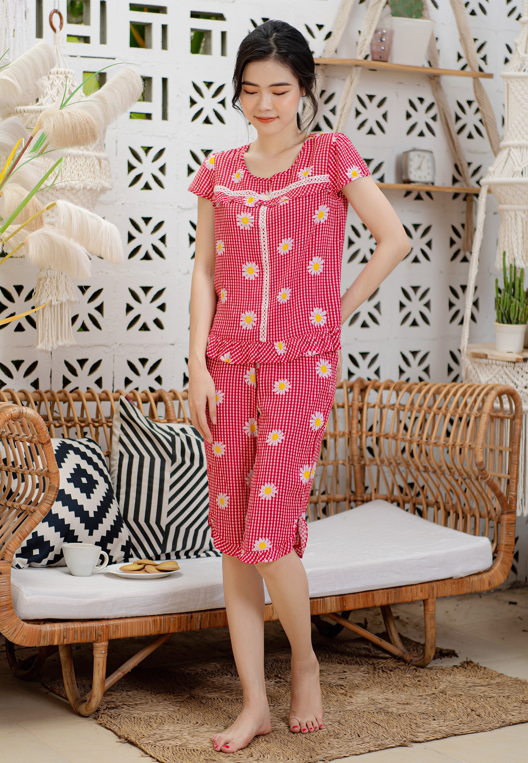 Bộ lửng lanh bông cúc Mila