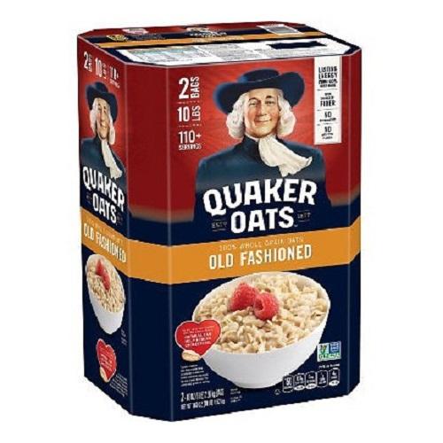 Thùng 2 túi Bột yến mạch (dạng cán mỏng) Quaker Oats Old Fashioned 4.52kg