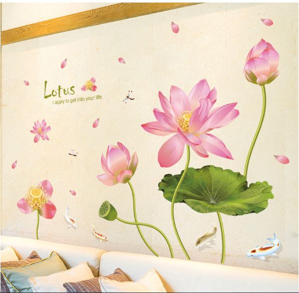 [Hcm]Lotus and Carp Wall Decal