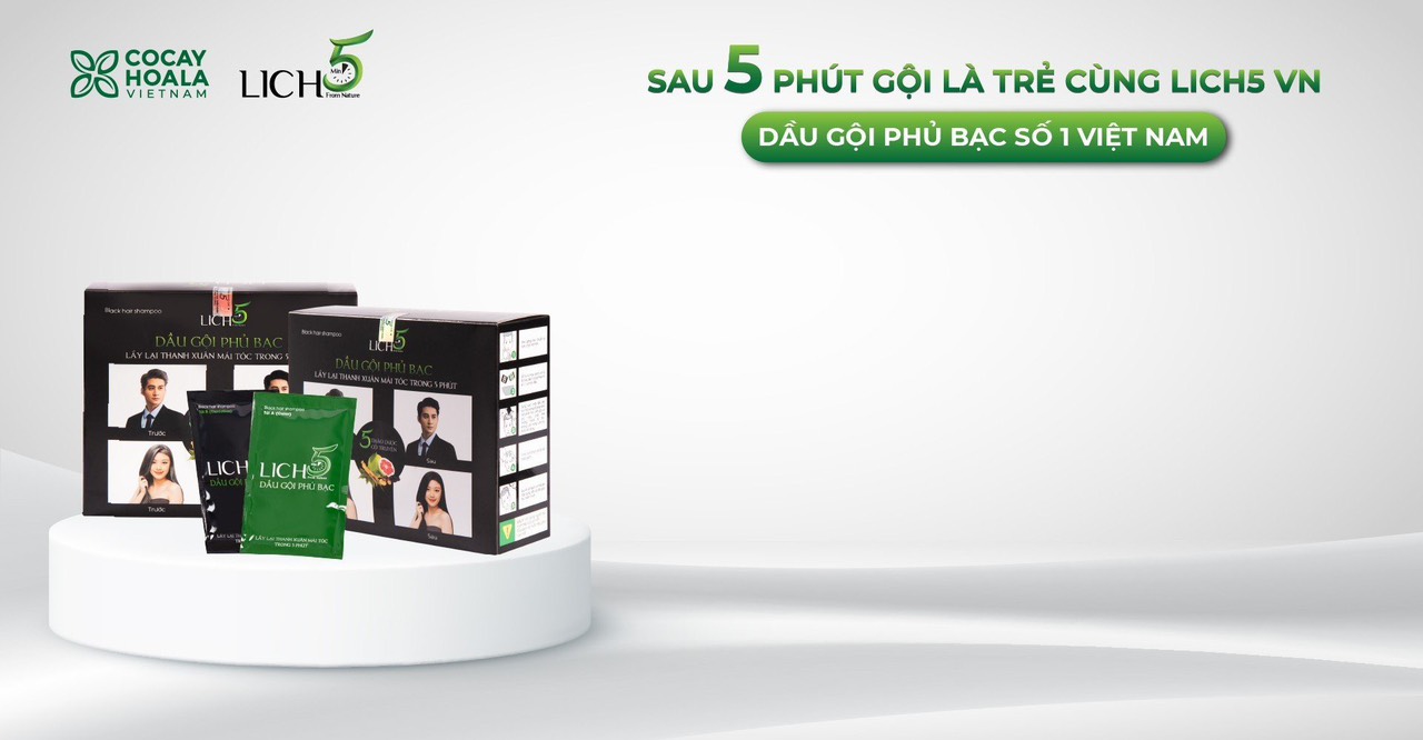 [HCM]COMBO 6 GÓI LICH5 GỘI NHUỘM ĐEN TÓC (COMBO DÙNG THỬ 3 LẦN)