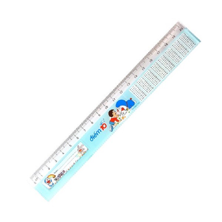 COMOBO 10 cây thước kẻ Thiên Long cứng 20cm Điểm 10 Doraemon TP-SR011/DO