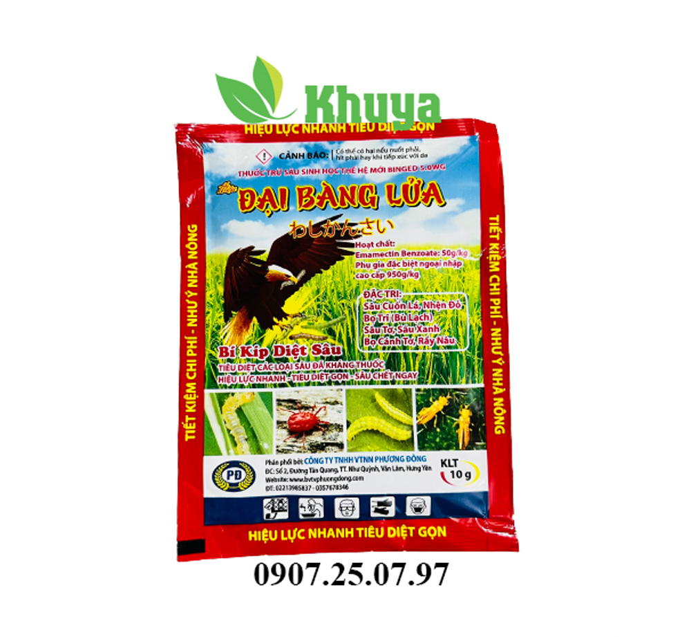 Trừ sâu sinh học Chim ưng 5WG Đại Bàng Lửa 10gr Diệt sâu kháng