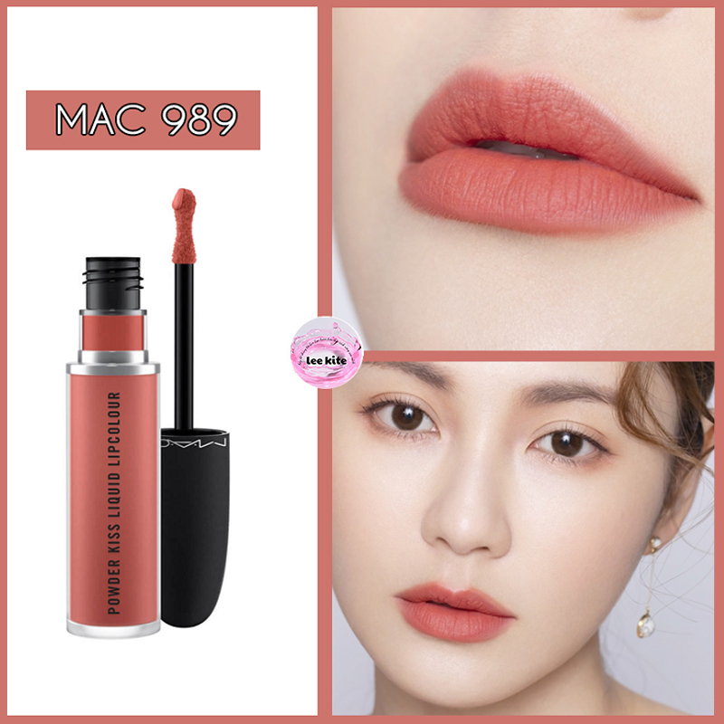 Son MAC 989 Mull It Over Cam Hồng Đất - Powder Kiss Liquid