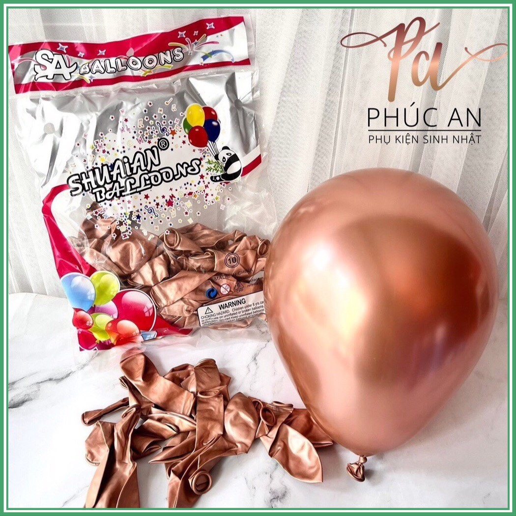 Sỉ túi 50 bóng siêu nhũ 10inch trang trí sinh nhật
