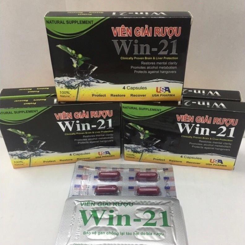 Viên giải rượu WIN21 Giải độc gan chống lại tác hại rượu bia hiệu quả nhanh chóng