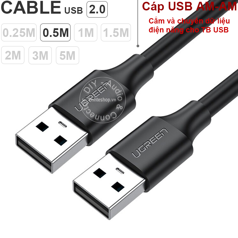 Usb 2.0 am-am cable ugreen us102 0.25m to 3m