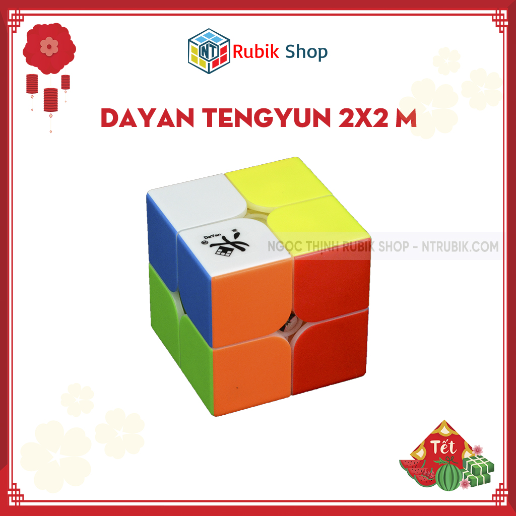 [Hoàn tiền 10%][Rubik 2x2x2] Dayan Tengyun 2x2 M Stickerless/Màu Đen - Black (Hãng Mod M)