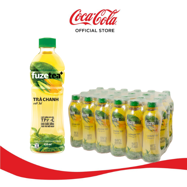 Lốc 24 Chai FUZETEA+ Chanh Sả (450ml/Chai)