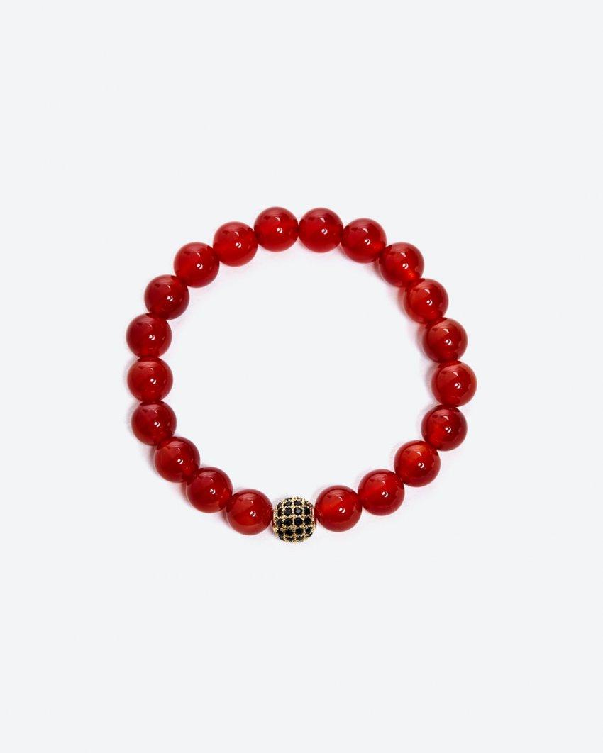 Vòng tay đá mã não đỏ phối charm si đính đá mệnh hoả thổ 8mm - ngọc quý gemstones