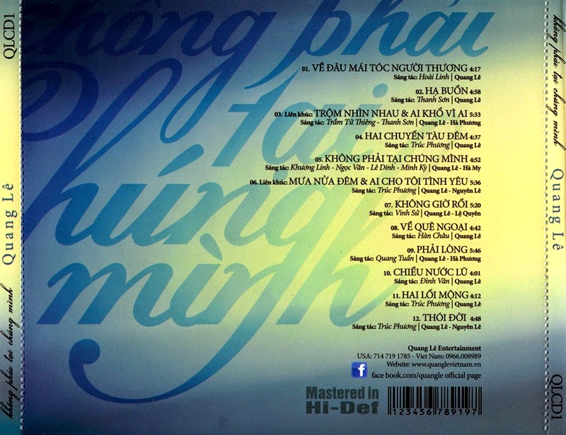 Quang Lê CD01 - Không Phải Tại Chúng Mình