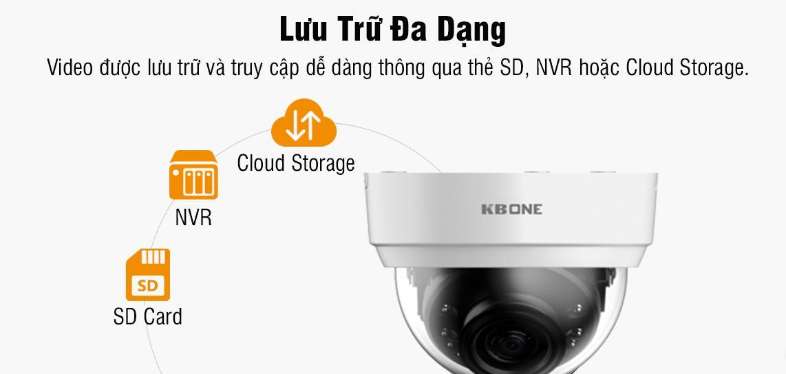 Camera IP Wifi Dome 2.0MP KBONE KN-2002WN
