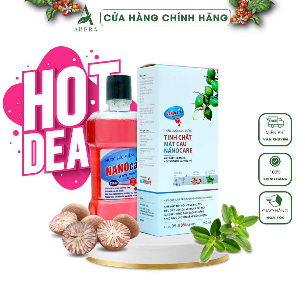 Thảo dược súc miệng tinh chất Mật cau Nanocare 250ml