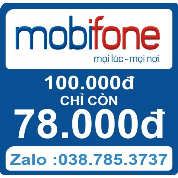 ⊕¤  Thẻ điện thoại Mobi/Mobifone 100k