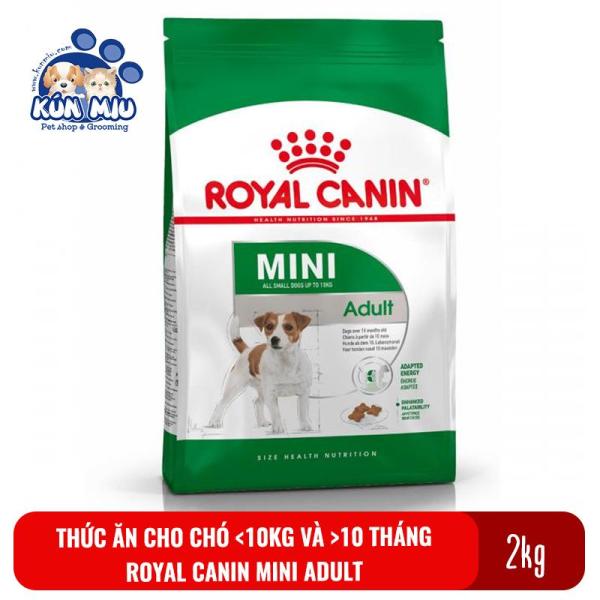 Thức ăn cho chó cân nặng dưới 10kg và trên 10 tháng Royal canin Mini Adult 2kg