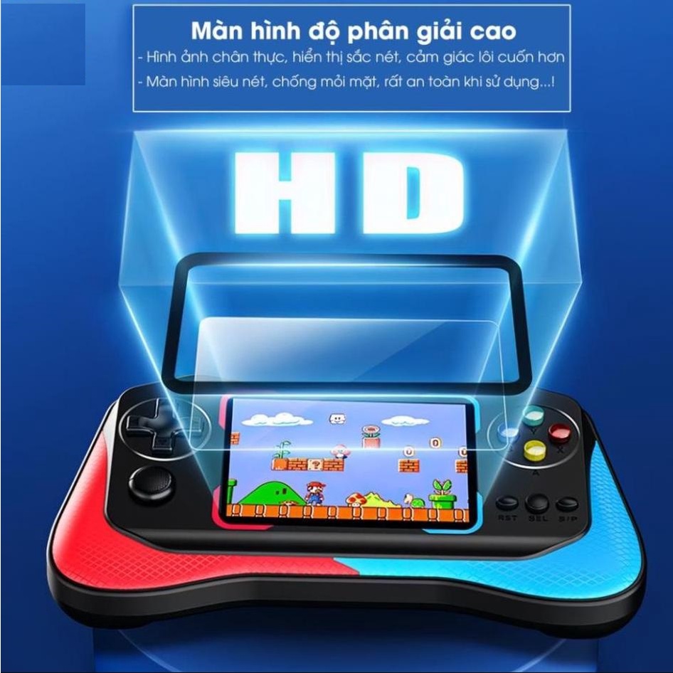 Máy chơi game cầm tay M8 Plus - Có tay cầm - Màn hình HD siêu nét - Pin 1200mAh - Tặng kèm dây AV kết nối TV - Bảo hành 12 tháng