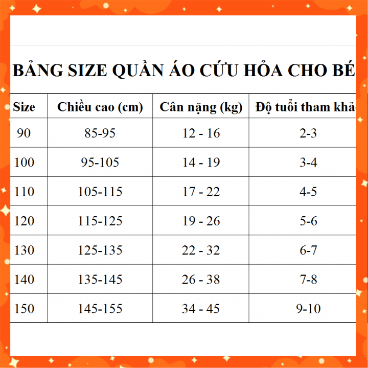 Trang phục lính cứu hoả cho bé