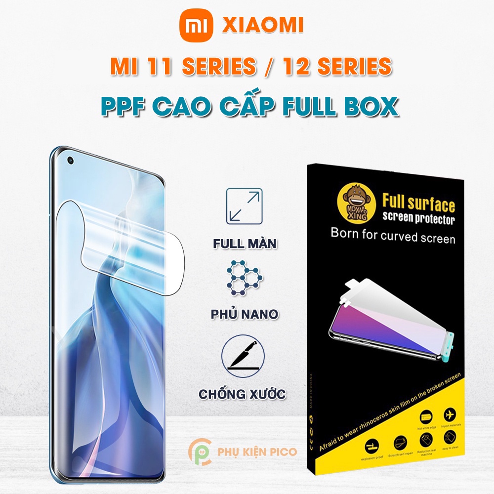 Dán màn hình Xiaomi 12 Pro / 12X / Mi 11 / Mi 11 Ultra / Mi 11 Pro / Mi 12S Ultra / Xiaomi 13 Pro full màn hình trong suốt PPF chính hãng Moxiao Xing - Dán dẻo Xiaomi Mi 11