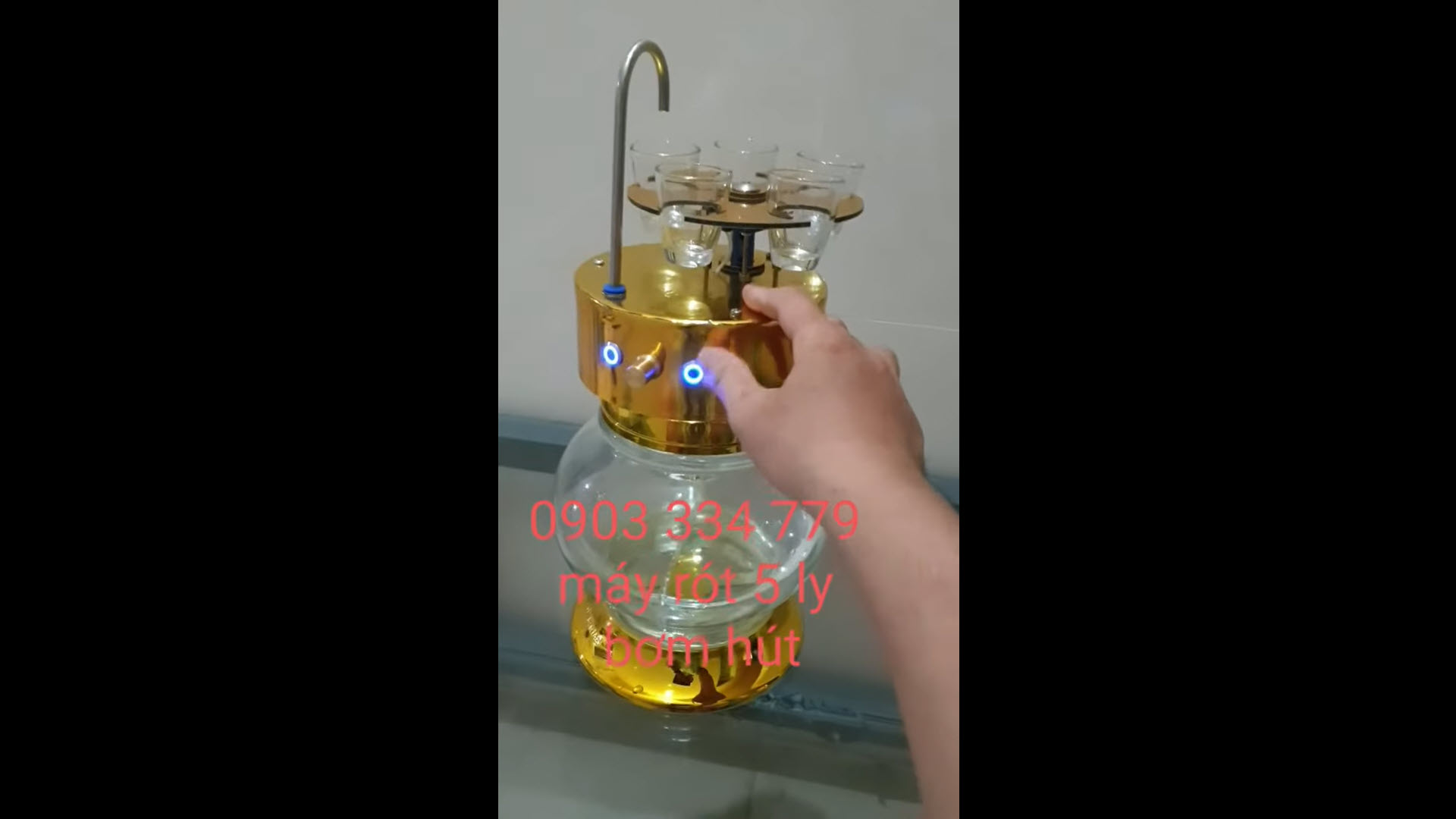 Máy rót rươu tự động 5ly kèm bình 2.7 lit