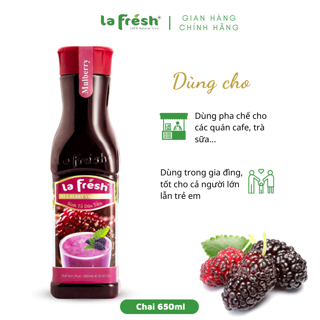 Sinh Tố Dâu Tằm Lafresh Đà Lạt Chai 650ml