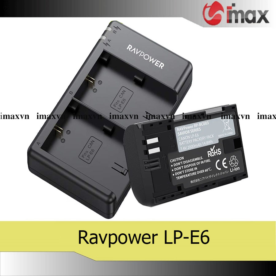Bộ 01 pin & 01 sạc máy ảnh ravpower lp-e6/e6n rp-bc003
