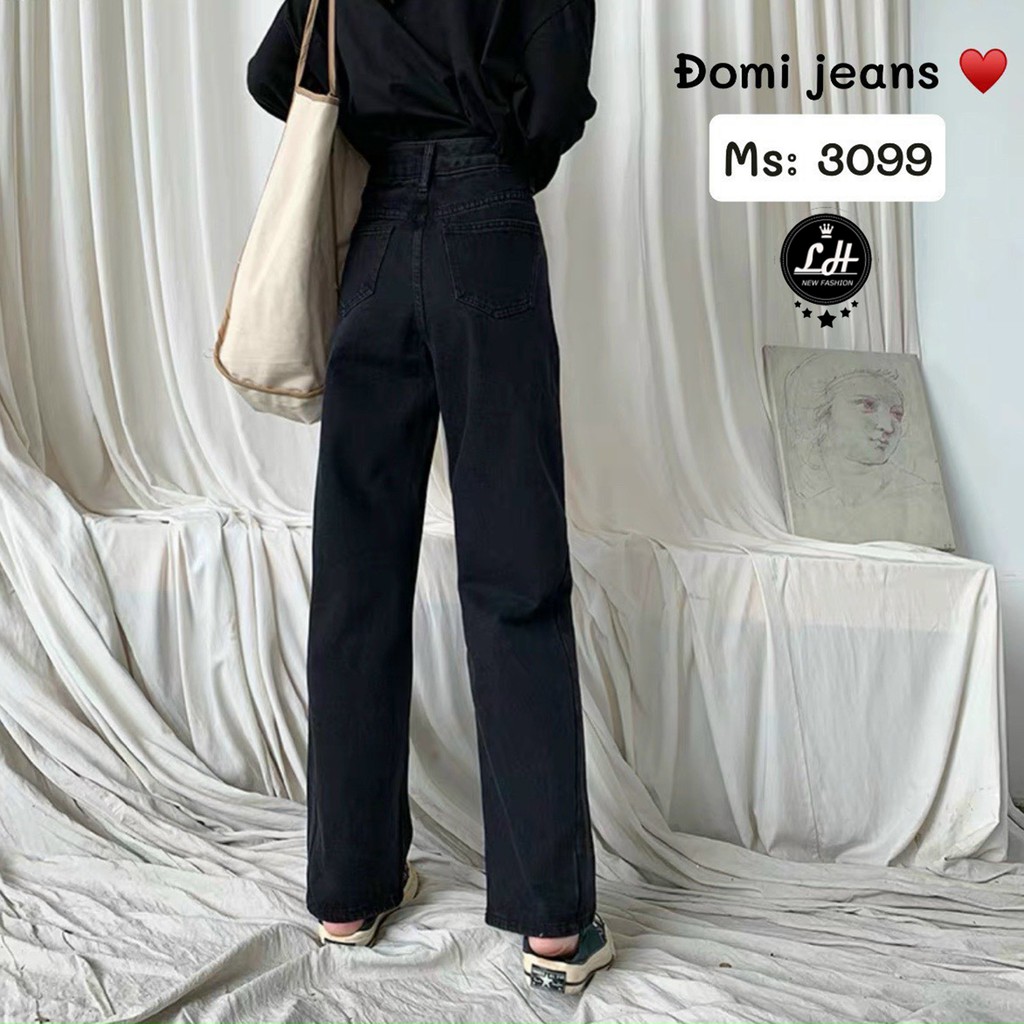 Quần Baggy Jean Ống Suông Đen Ms 4099
