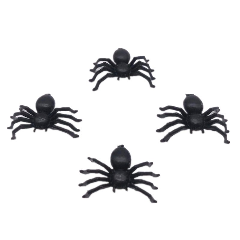 Bộ 5 con nhện mini màu đen nhện giả nhện đồ chơi