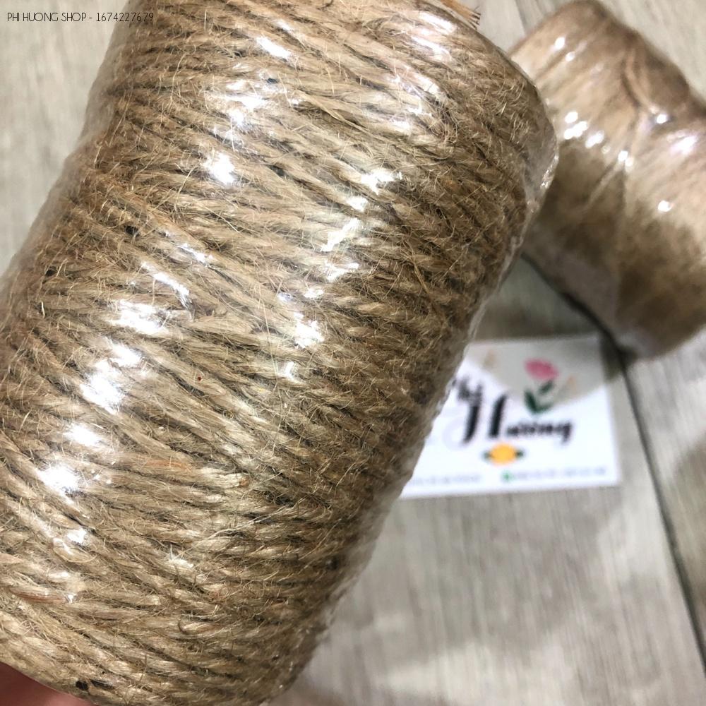 Cuộn 100m dây thừng gai, dây bố size 2mm trang trí decor handmade