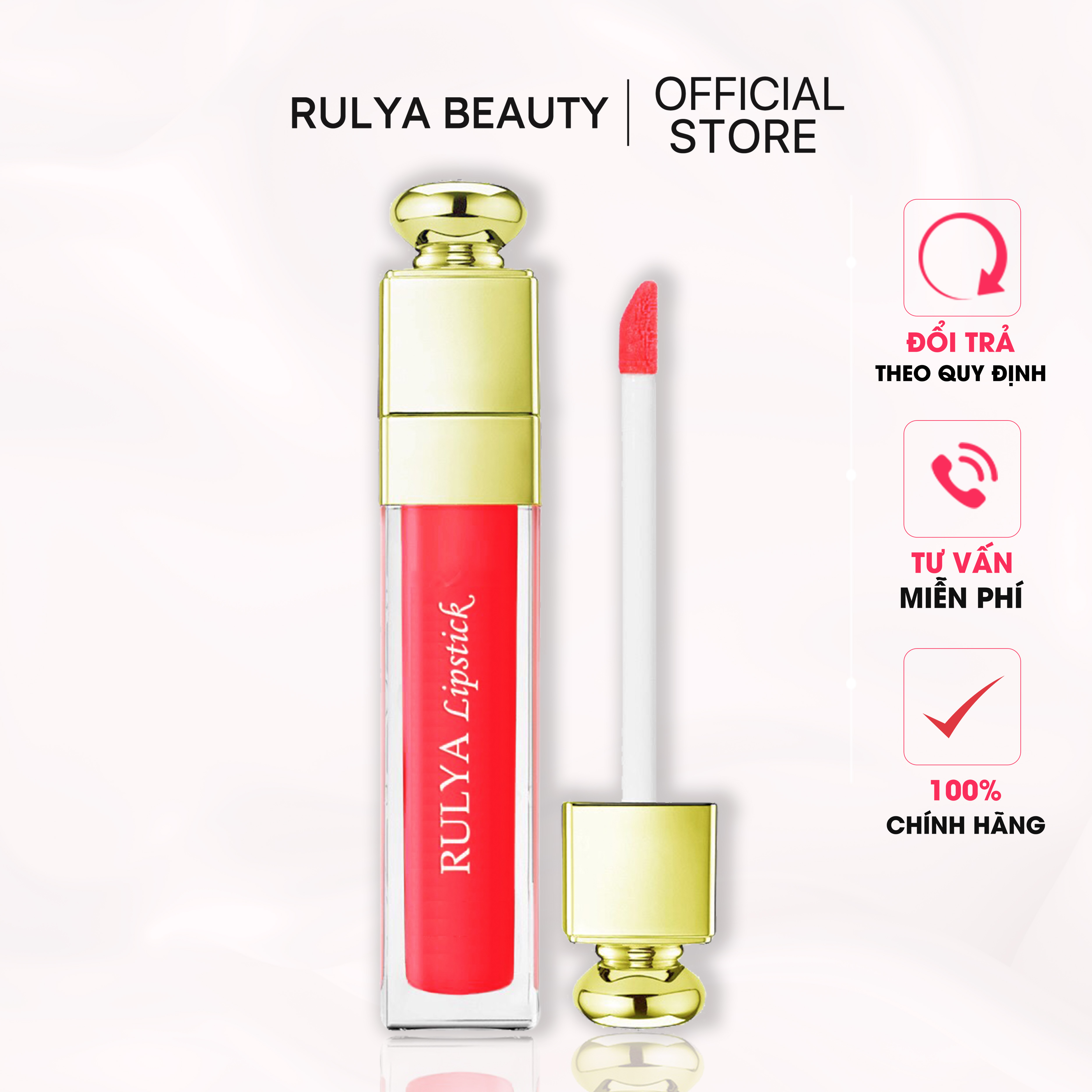 Son Kem Cao Cấp RULYA Lipstick Màu Đỏ Cam