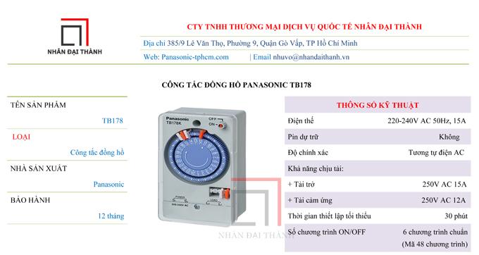 Công tắc đồng hồ Panasonic TB178