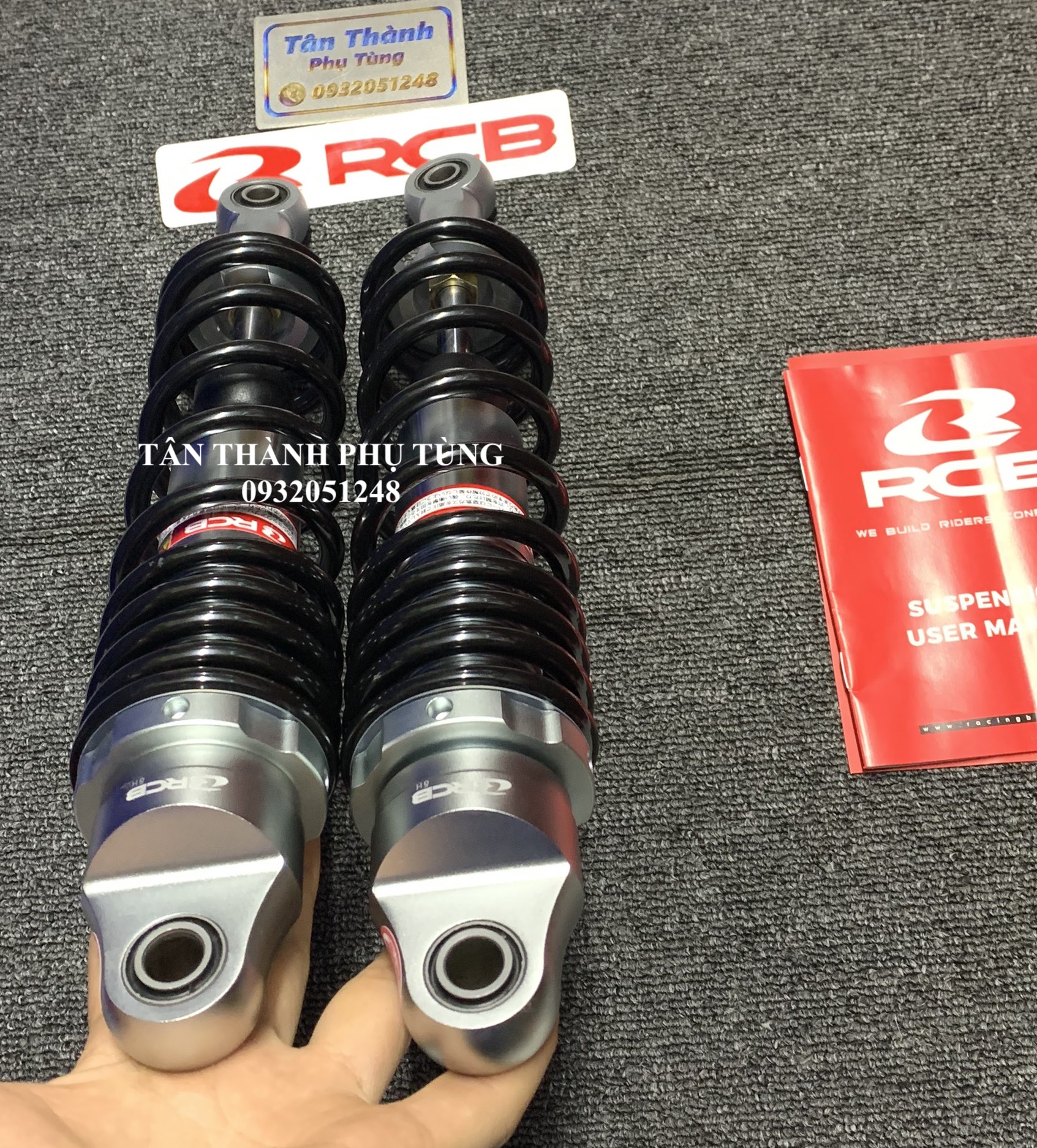 Phuộc RCB C Series (chính hãng) cho Wave, Dream, Future, Axelo-Màu Đen