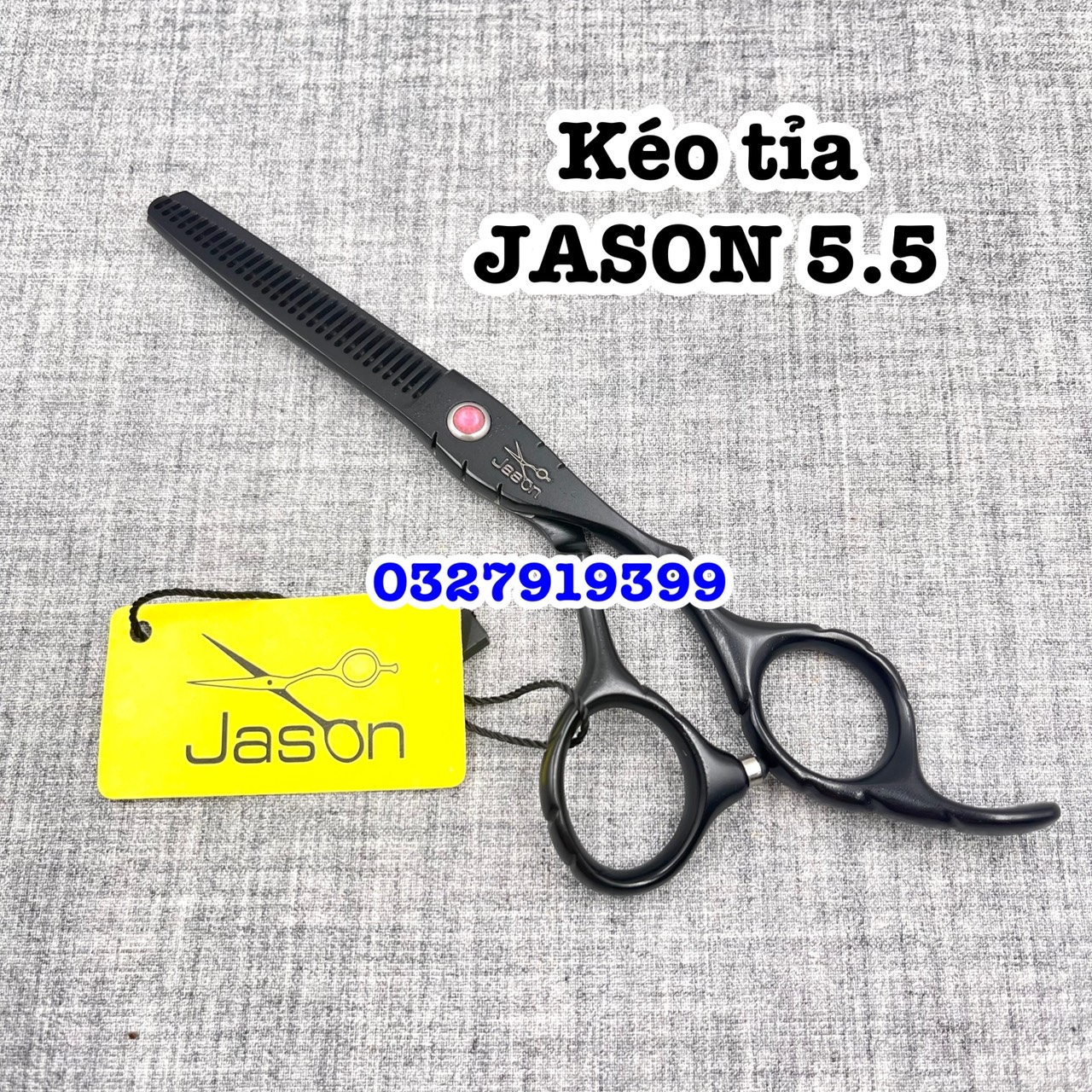 Jason Kéo Tỉa Tóc Cao Cấp 5.5 In Thép Nhật S440C Độ Cứng Trên 62HRC Kèm Bao Da Chất Lượng Cao