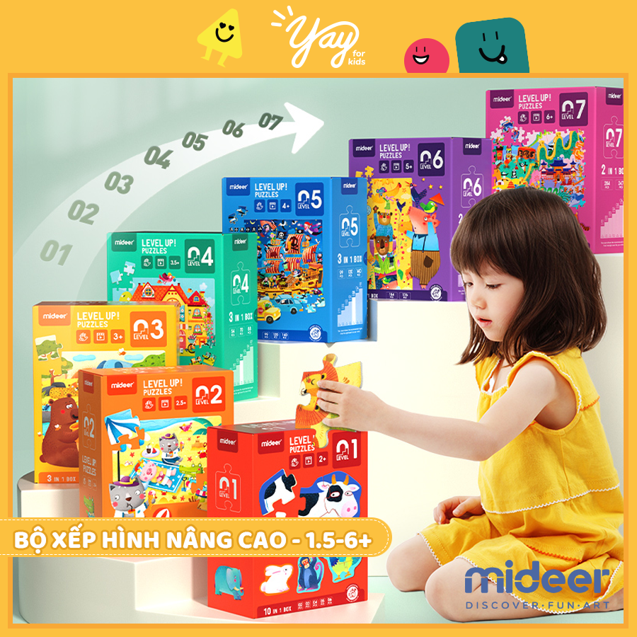 Bộ Xếp Hình Mideer Nâng Cao Advanced Puzzle 8 Cấp Độ - MIDEER