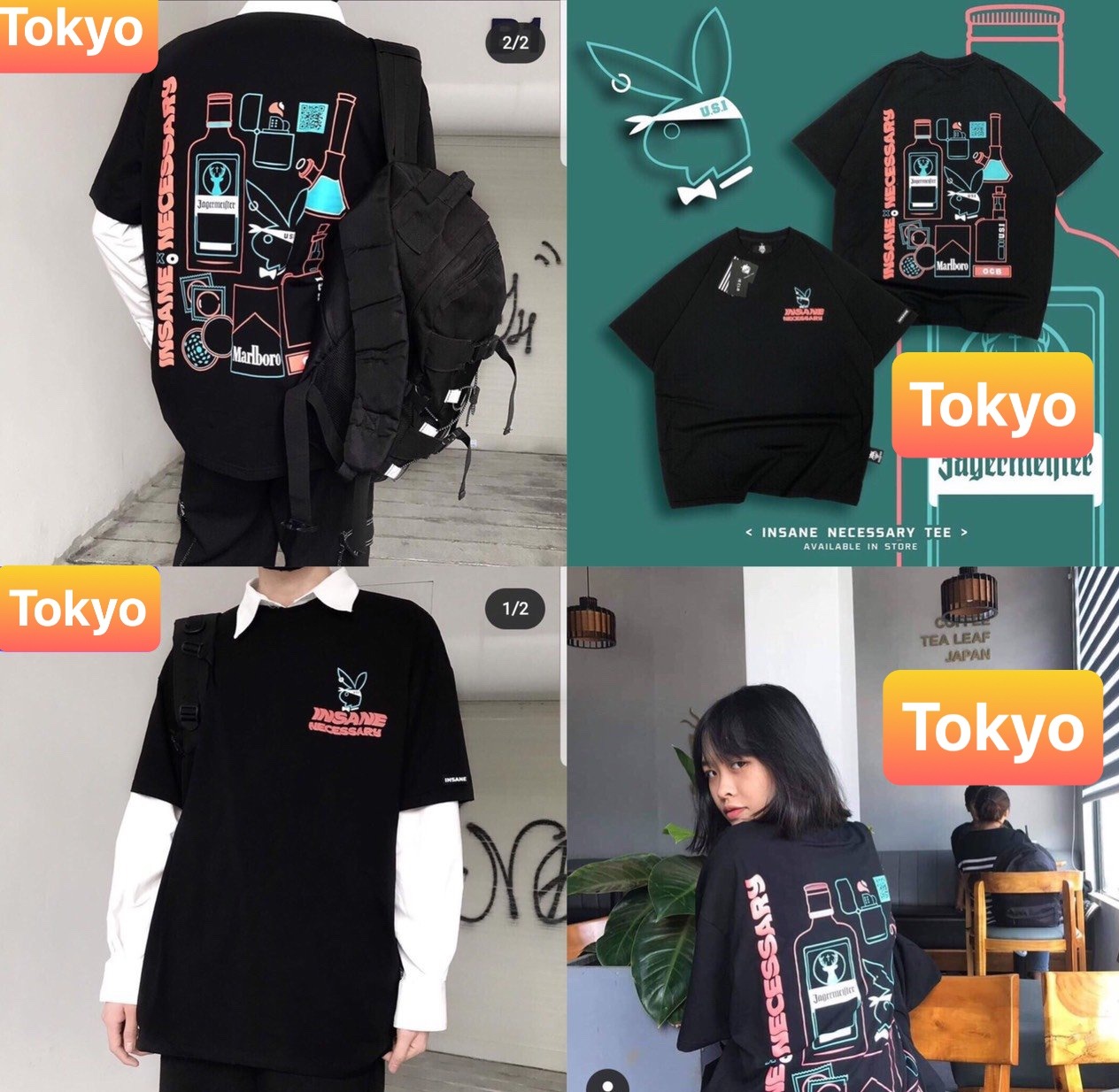 ÁO THUN NAM NỮ UNISEX PLAY BOY IN 3D PHOM FORM RỘNG TAY LỠ NHẬT BẢN HOT TREND MẠNH MẼ SÀNH ĐIỆU VẢI DÀY MỊN - TOKYO FASHION
