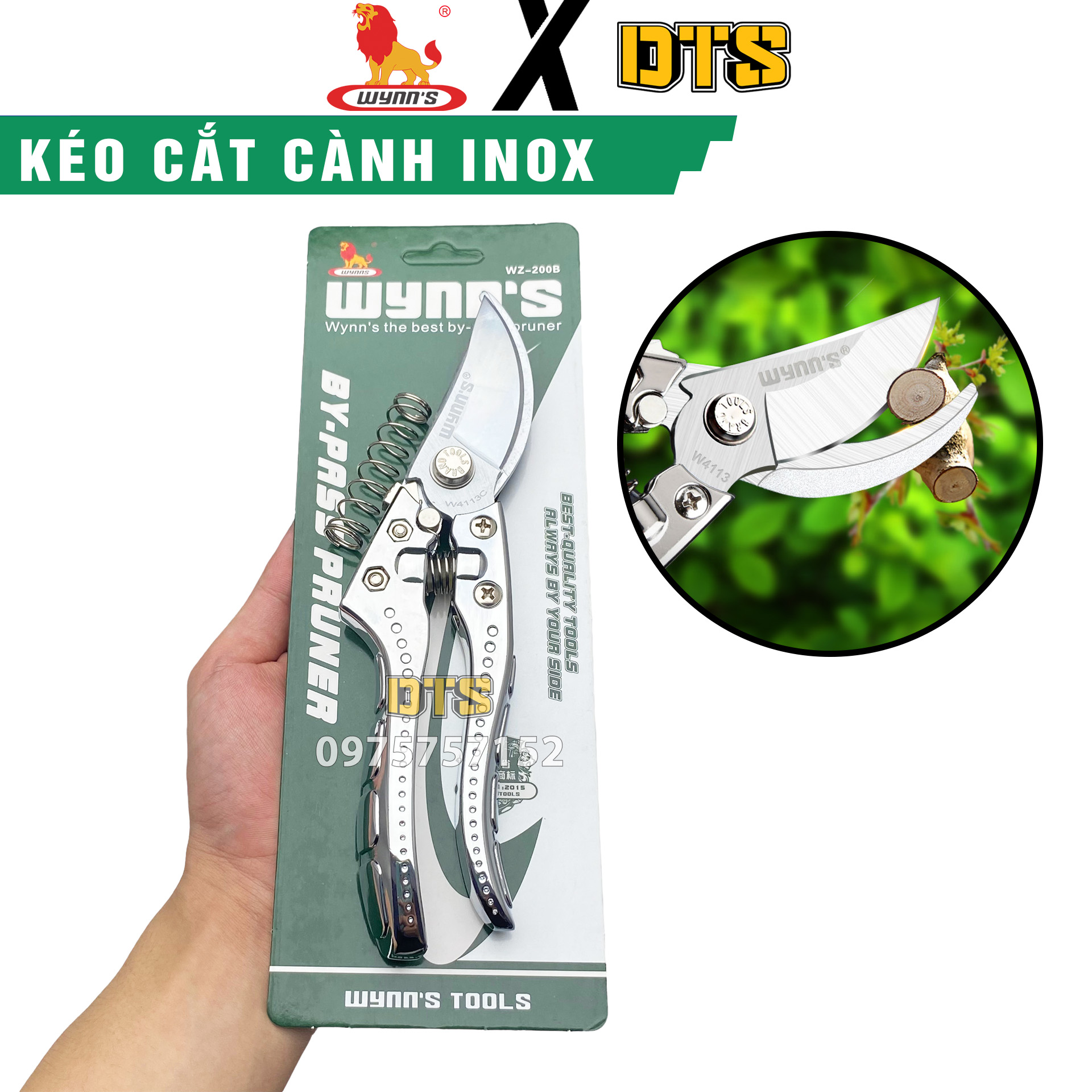 Kéo cắt cành đa năng tay cầm INOX WYNN'S | Kéo cắt cây cảnh thép SK5 ...