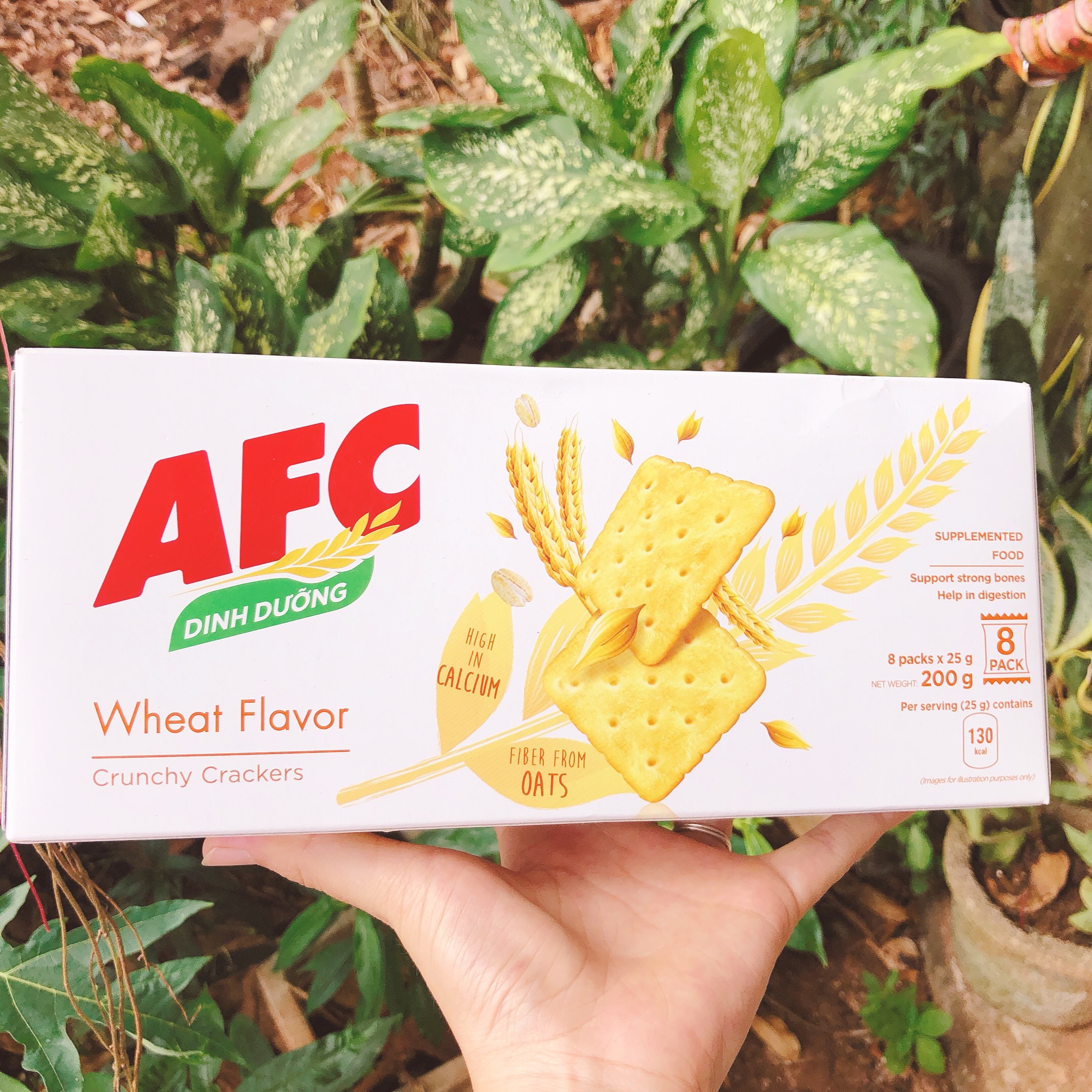 Bánh AFC Dinh Dưỡng 200g(8 gói x 25g) vị rau củ và lúa mì