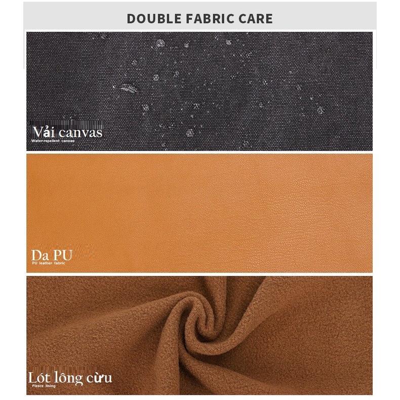 Túi đựng máy ảnh vải Canvas phối da.