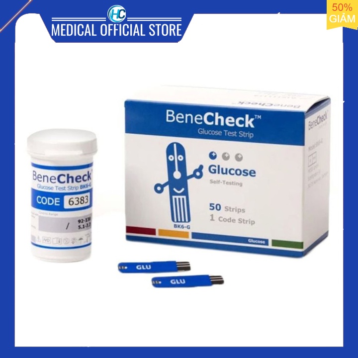 Que thử Glucose máy đo đường huyết Benecheck Plus