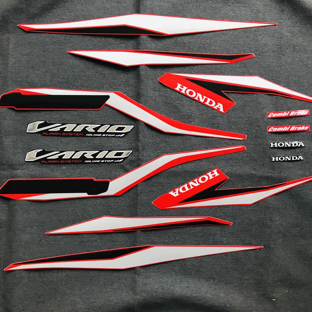 [HCM]TEM RỜI DÁN TRANG TRÍ XE VARIO 125 CAO CẤP (MÀU BẠC ĐỎ)