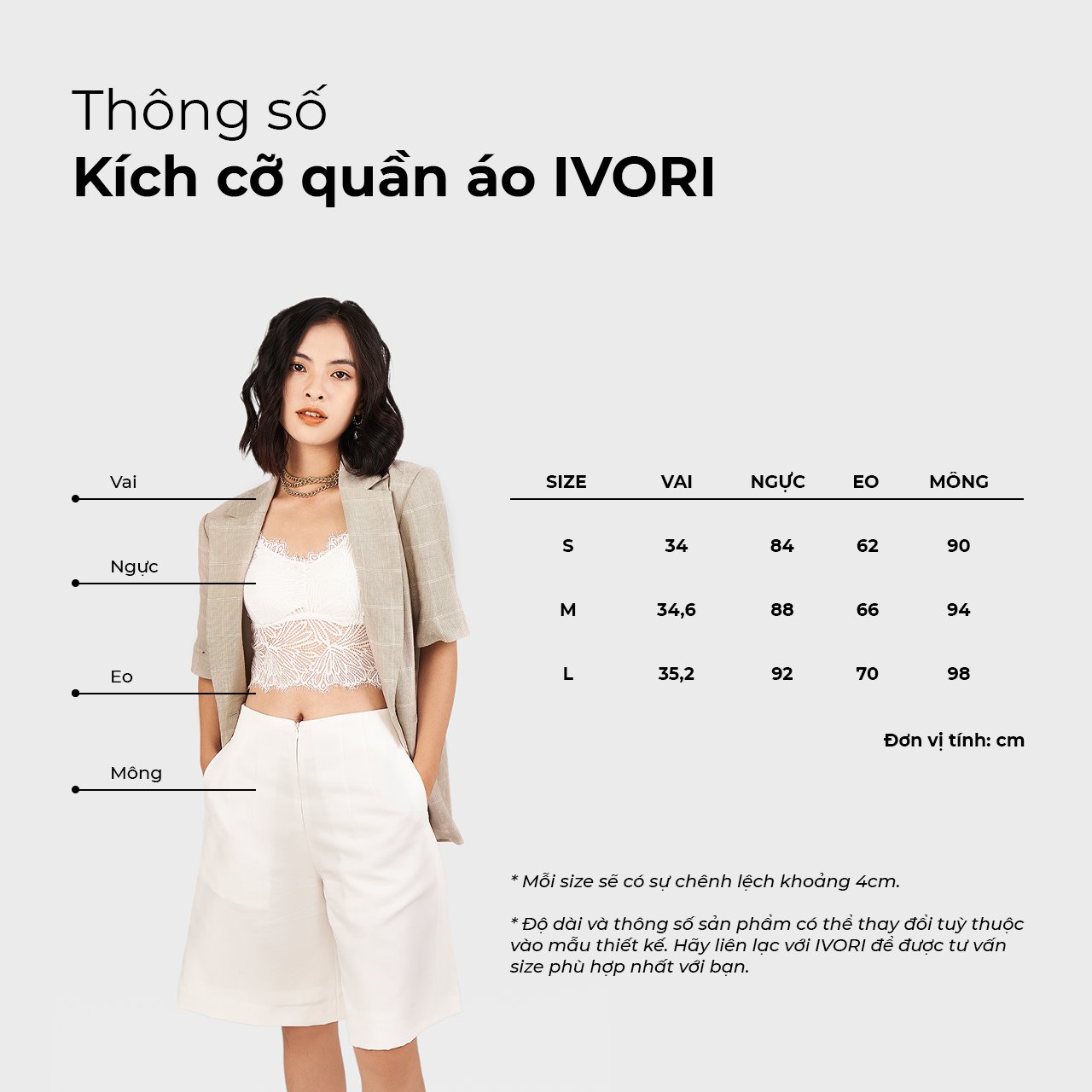 IVORI - Áo corset có khoen cột dây