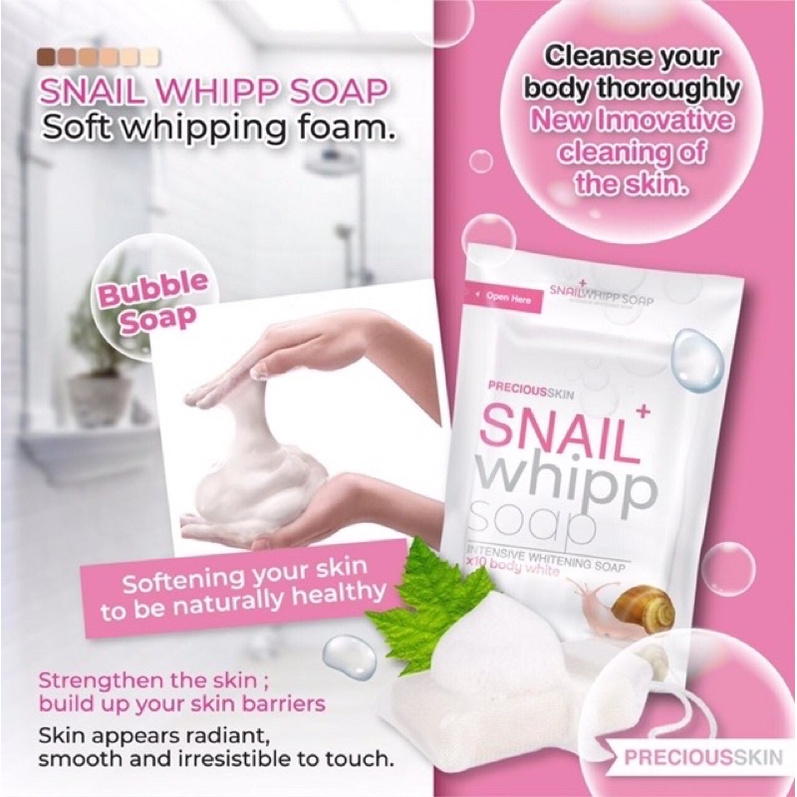 Xà Phòng Tắm Trắng Da Snail Wipp Soap Thái Lan