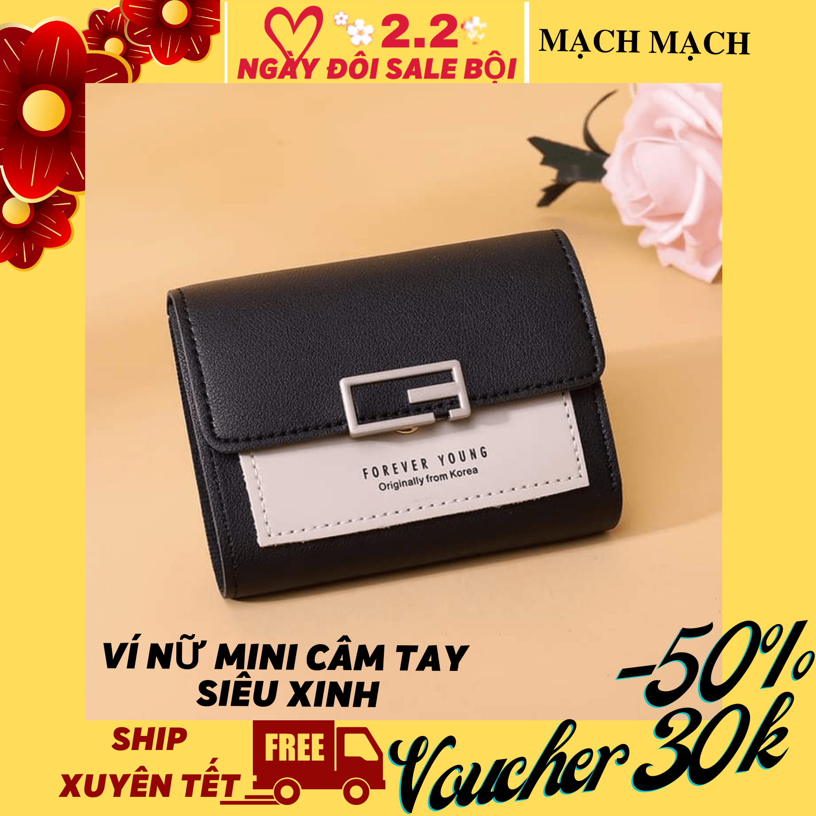 [HCM]Ví cầm tay nữ Forever Young thời trang Hàn Quốc