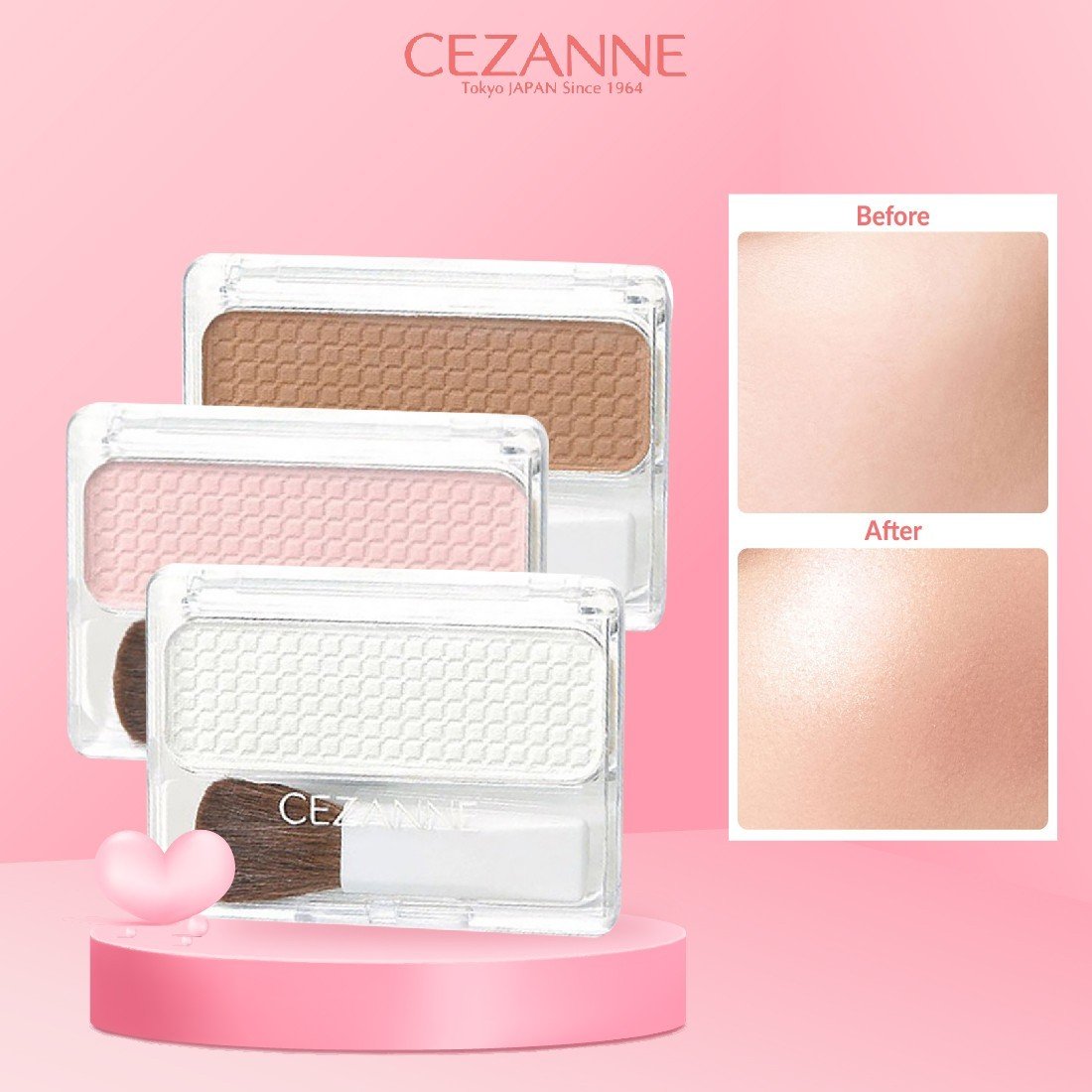 Phấn tạo khối bắt sáng Cezanne Face Control Color Nhật Bản 4.8g