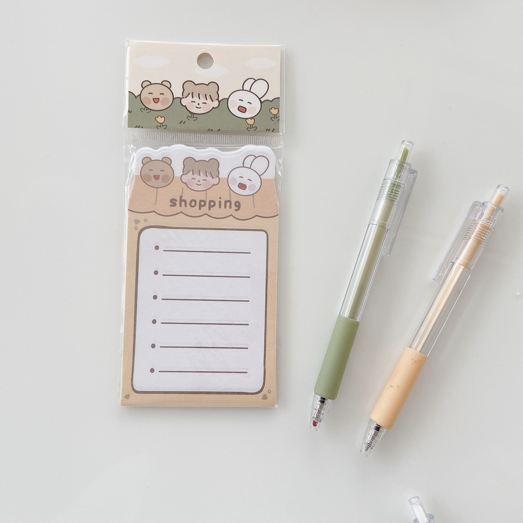 30 TỜ GIẤY NOTE CHỦ ĐỀ HOẠT HÌNH DỄ THƯƠNG