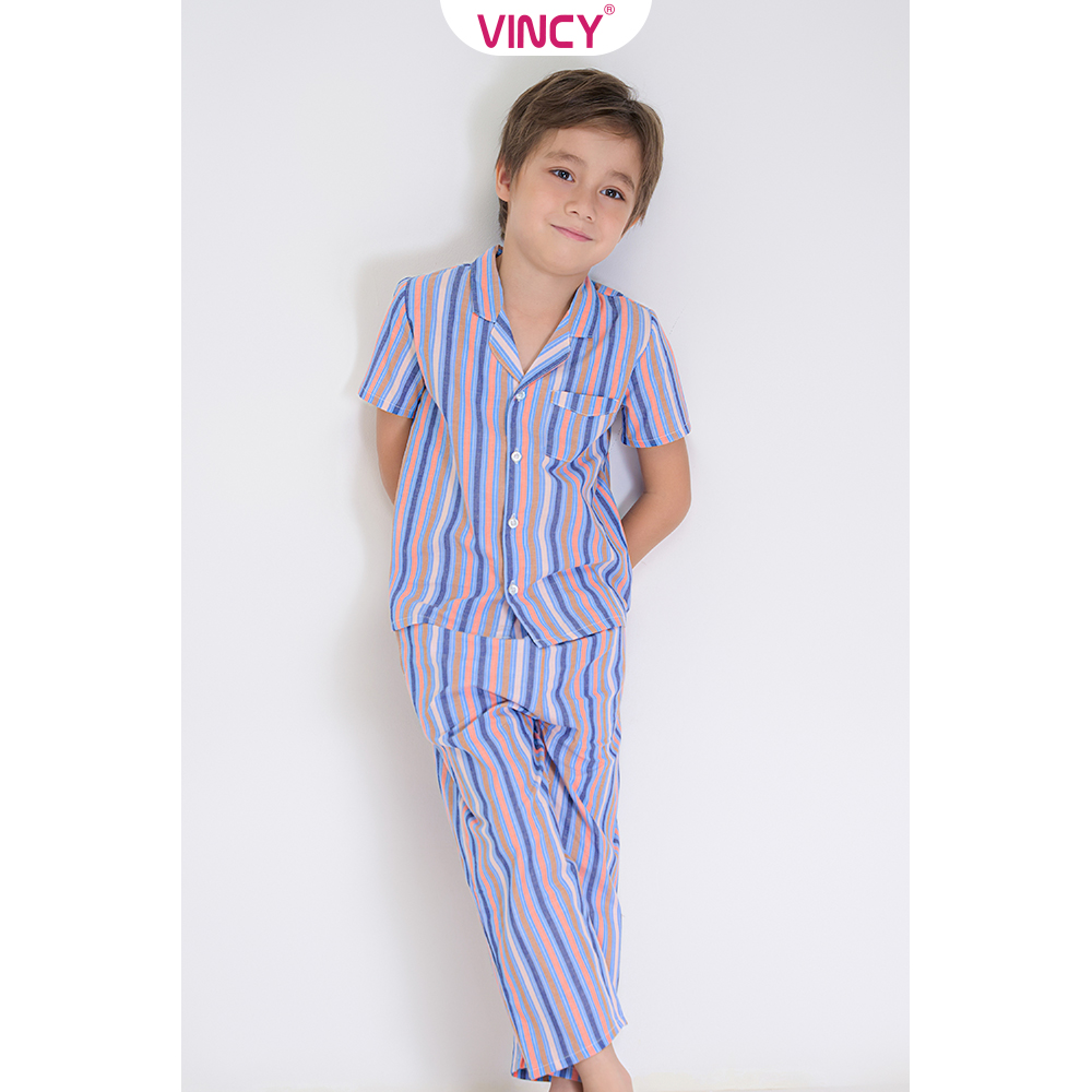 Bộ đồ kate dài bé trai vincy thoáng mát sdk012s11