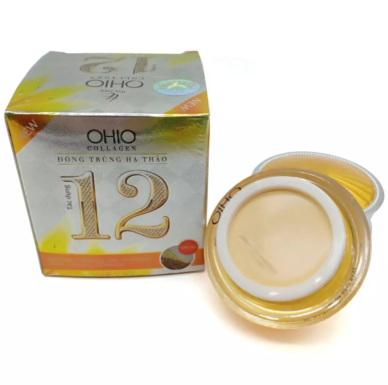 [HCM]Kem mụn - Trắng da - Xóa tàn nhang - Thâm - Liền sẹo 12 tác dụng Ohio Collagen – Đông trùng hạ thảo 30g