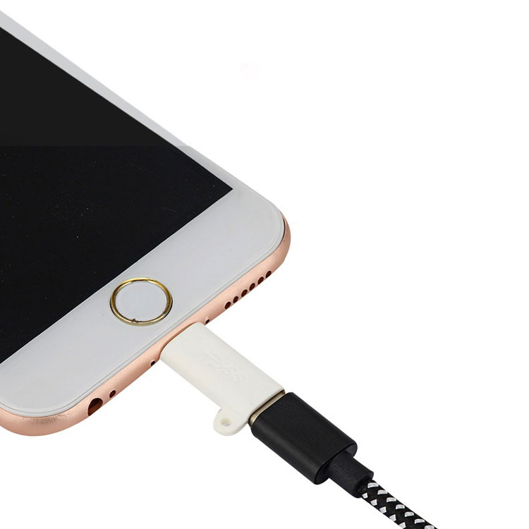Đầu chuyển đổi Type C sang Lightning (Iphone) có móc chống rơi (Màu trắng)