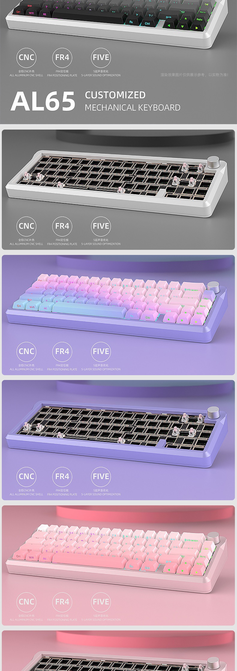 Kit bàn phím cơ nhôm CNC AL65