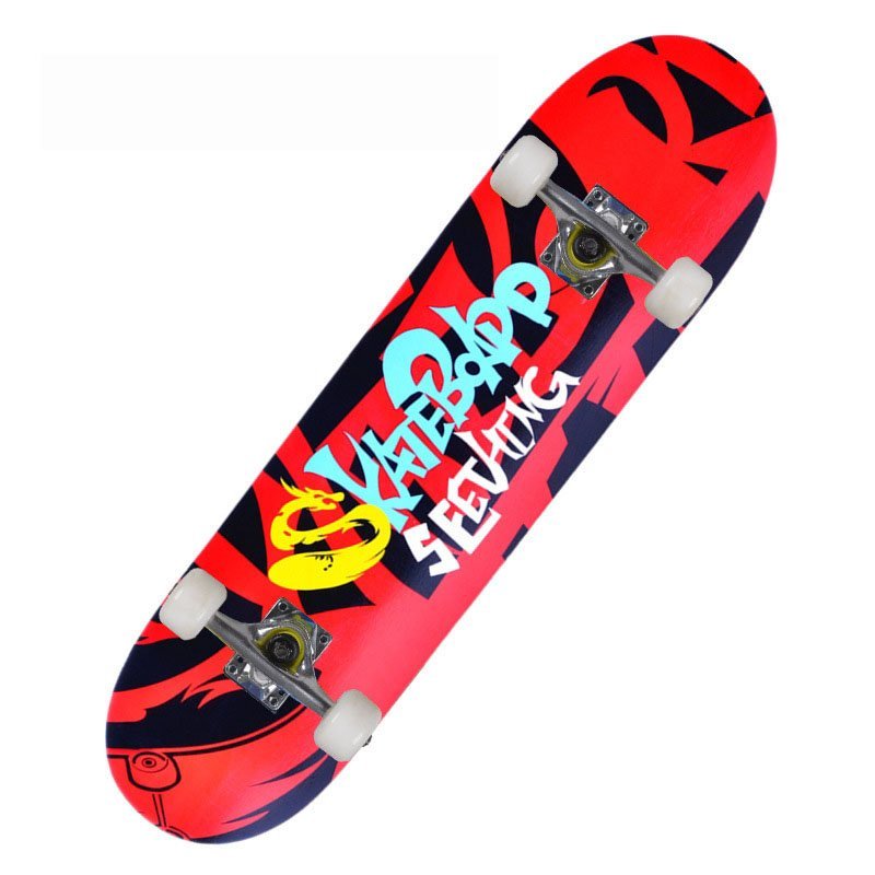 Ván Trượt Skateboard Chuyên Nghiệp, Ván Trượt Cỡ Lớn Đạt Chuẩn Thi Đấu Bánh Cao Su, Mặt Nhám Chống Trơn Trượt, Ván Gỗ Dày Khung Hợp Kim Chắc Chắn (80cm x 20cm)