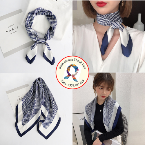 Khăn Lụa Vuông 70cm Quàng Cổ Quấn Tóc Làm Áo Yếm Lụa- Caro xinh