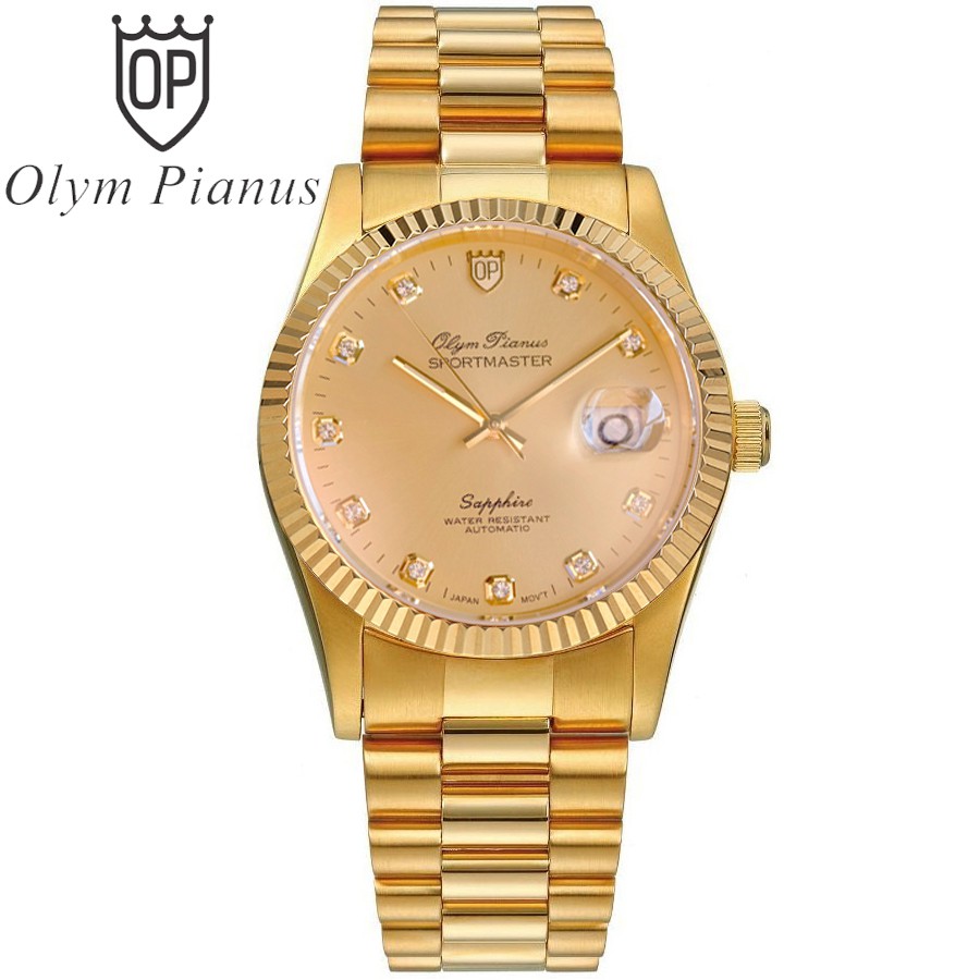 Đồng hồ nam dây kim loại Olym Pianus OP89322 OP89322AGK vàng